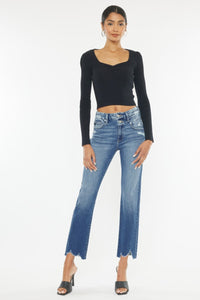 Kancan High Rise Wide Waistband Slim Straight Jeans - 1985 the VAULT Boutique