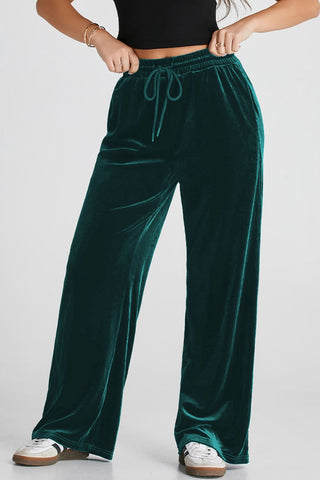 Drawstring Waist Wide Leg Active Pants - 1985 the VAULT Boutique