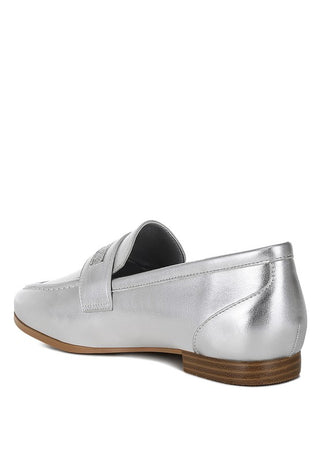 Eden Ode Rhinestone Strap Metallic Loafers - 1985 the VAULT Boutique