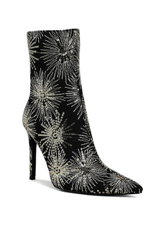 Oleander Sequin Embellished Stiletto Boots - 1985 the VAULT Boutique