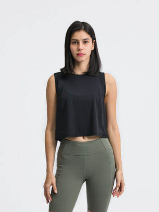 Millennia Round Neck Cropped Active Tank - 1985 the VAULT Boutique