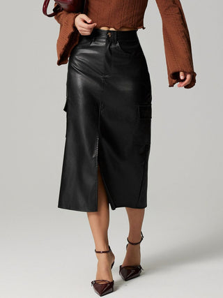 Slit Midi Skirt with Pockets - 1985 the VAULT Boutique