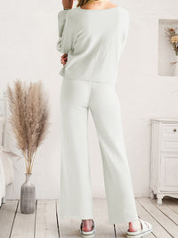 Long Sleeve Lounge Top and Drawstring Pants Set - 1985 the VAULT Boutique