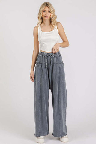 Mittoshop Mineral Wash Elastic Waist Barrel Leg Baggy Pants - 1985 the VAULT Boutique