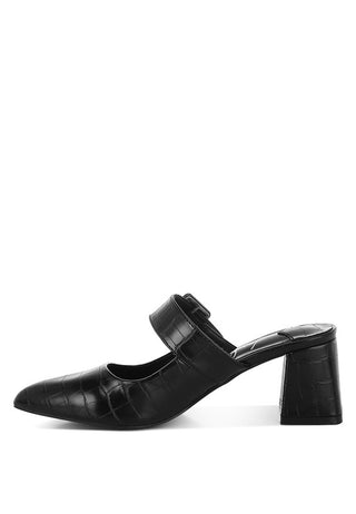 Pinacola Croco Buckle Strap Detail Mules - 1985 the VAULT Boutique