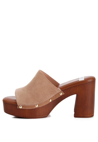 Cartera Suede High Block Heel Mules - 1985 the VAULT Boutique