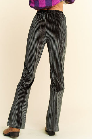 Davi & Dani Elastic Waist Knit Flare Pants - 1985 the VAULT Boutique