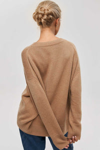 Basic Bae Round Neck Dropped Shoulder Long Sleeve Sweater - 1985 the VAULT Boutique