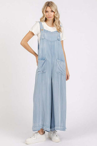 Mittoshop Wide Strap Wide Leg Overalls with Pockets - 1985 the VAULT Boutique