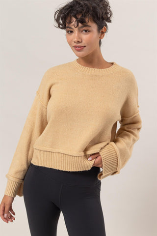 HYFVE Round Neck Dropped Shoulder Ribbed Sweater - 1985 the VAULT Boutique