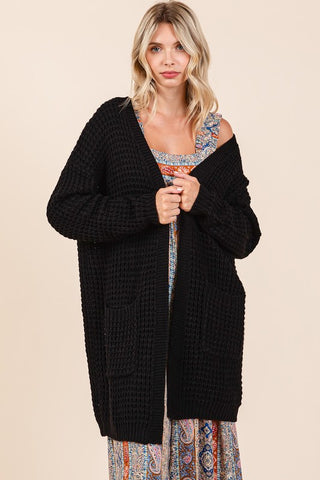 Mittoshop Open Front Long Sleeve Longline Cardigan - 1985 the VAULT Boutique