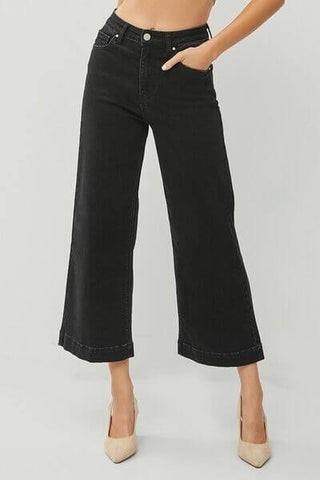 RISEN High Rise Wide Leg Ankle Jeans - 1985 the VAULT Boutique