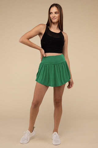 Wide Band Tennis Skirt with Zippered Back Pocket - 1985 the VAULT Boutique