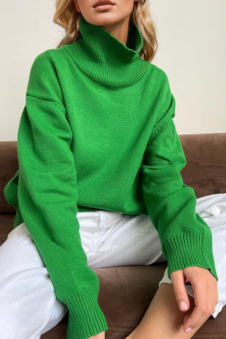 Basic Bae Turtleneck Dropped Shoulder Long Sleeve Sweater - 1985 the VAULT Boutique