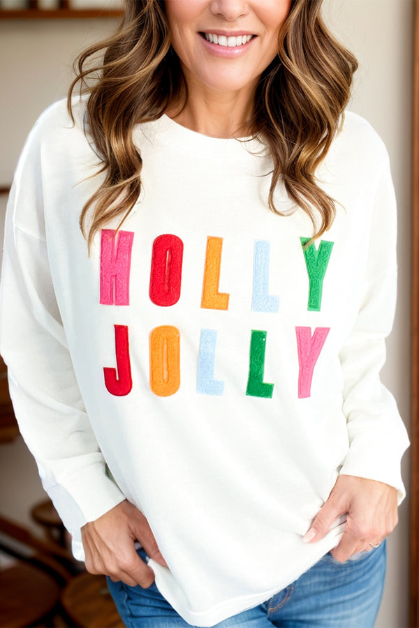 HOLLY JOLLY Round Neck Long Sleeve Top - 1985 the VAULT Boutique