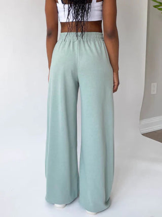 Elastic Waist Wide Leg Pants - 1985 the VAULT Boutique