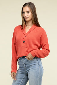 Textured Line Elastic Waist Pullover Top - 1985 the VAULT Boutique