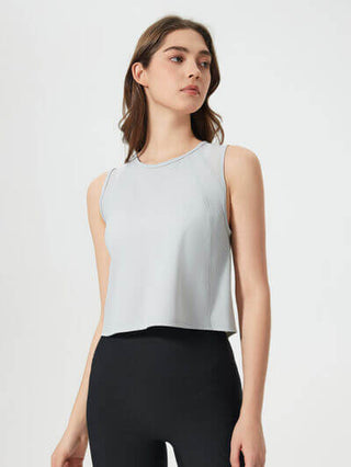 Millennia Round Neck Cropped Active Tank - 1985 the VAULT Boutique