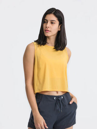 Millennia Round Neck Cropped Active Tank - 1985 the VAULT Boutique