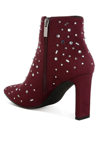 Sakura Diamante Embellished Microfiber Boots - 1985 the VAULT Boutique