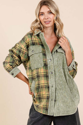 Mittoshop Plaid Button Down Drop Shoulder Jacket - 1985 the VAULT Boutique