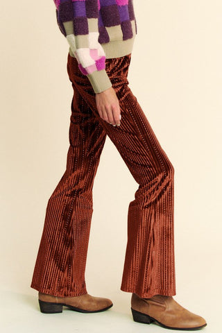 Davi & Dani Elastic Waist Knit Flare Pants - 1985 the VAULT Boutique