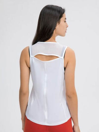 Millennia Cutout Back Round Neck Active Tank - 1985 the VAULT Boutique