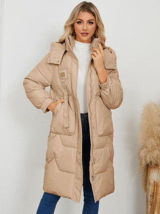 Long Sleeve Longline Hooded Winter Coat - 1985 the VAULT Boutique