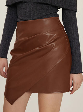 Ruched Mini Skirt with Zipper - 1985 the VAULT Boutique