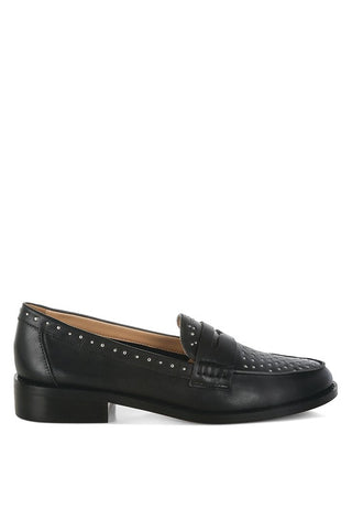 Raisa Stud Embellished Penny Loafers - 1985 the VAULT Boutique