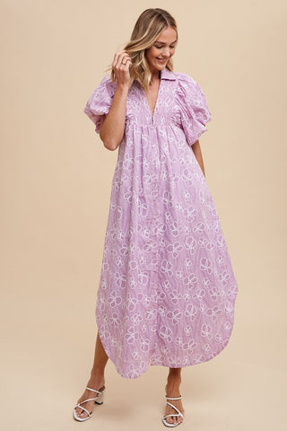 Annie Wear Floral Smock Detail Puff Sleeve Dress - 1985 the VAULT Boutique