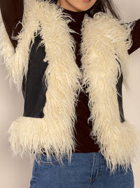 Tied Fringe Contrast Vest - 1985 the VAULT Boutique