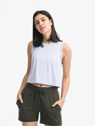 Millennia Round Neck Cropped Active Tank - 1985 the VAULT Boutique