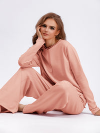 Basic Bae Rolled Round Neck Top and Pants Sweater Set - 1985 the VAULT Boutique