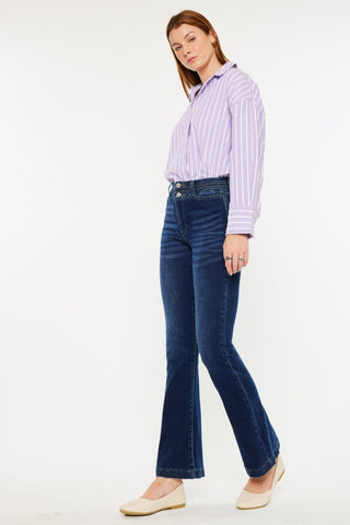 Kancan High Rise Double Waistband Flare Jeans - 1985 the VAULT Boutique