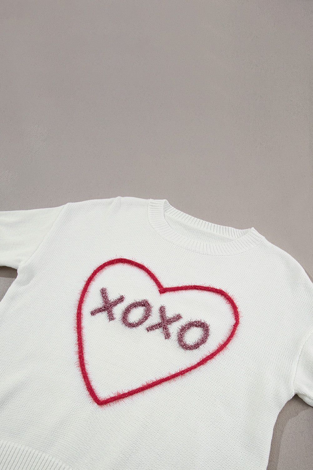 XOXO Round Neck Drop Shoulder Sweater - 1985 the VAULT Boutique