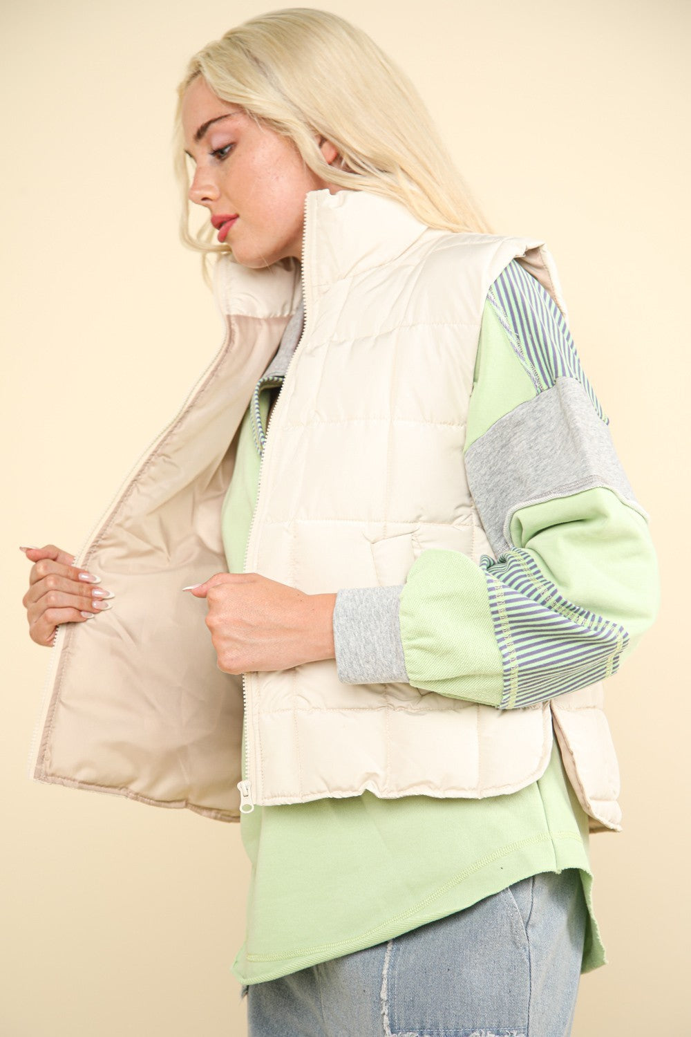 VERY J Zip Up Puffer Padded Warm Vest - 1985 the VAULT Boutique