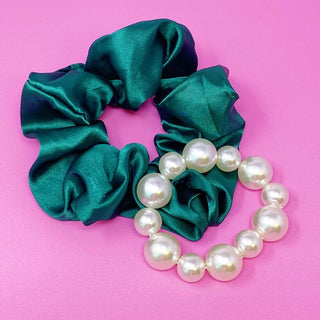 Pearl & Satin Scrunchie Set - 1985 the VAULT Boutique