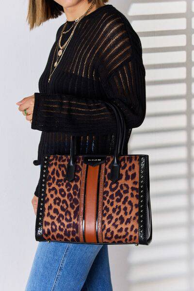 David Jones Leopard Contrast Rivet Handbag - 1985 the VAULT Boutique