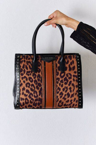 David Jones Leopard Contrast Rivet Handbag - 1985 the VAULT Boutique