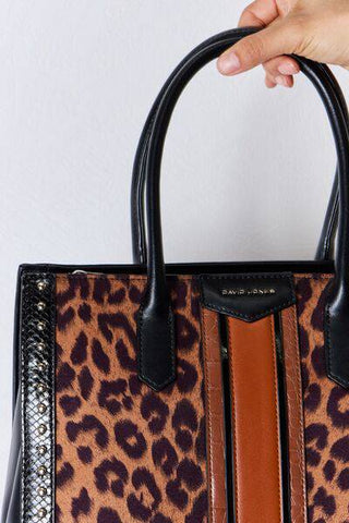 David Jones Leopard Contrast Rivet Handbag - 1985 the VAULT Boutique