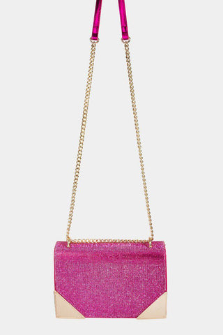 Fame Rhinestone Studded Rectangle Crossbody Bag - 1985 the VAULT Boutique