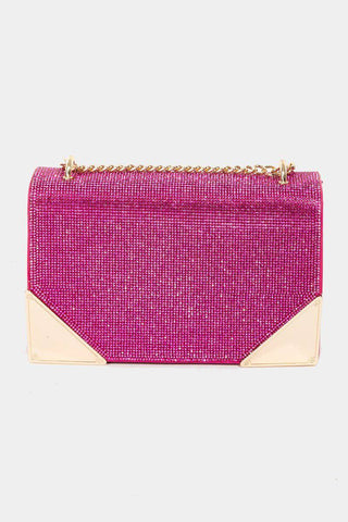 Fame Rhinestone Studded Rectangle Crossbody Bag - 1985 the VAULT Boutique