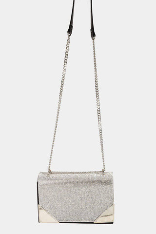 Fame Rhinestone Studded Rectangle Crossbody Bag - 1985 the VAULT Boutique