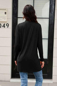 Basic Bae Full Size Open Front Long Sleeve Cardigan with Pockets - Happily Ever Atchison Shop Co.