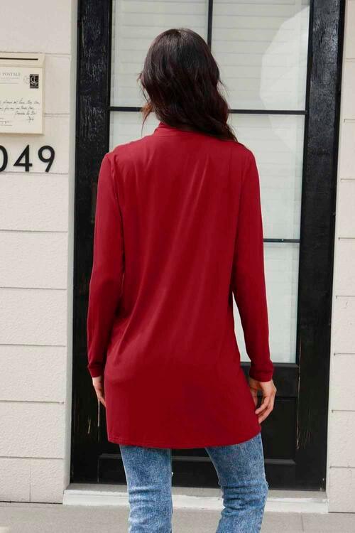 Basic Bae Full Size Open Front Long Sleeve Cardigan with Pockets - Happily Ever Atchison Shop Co.