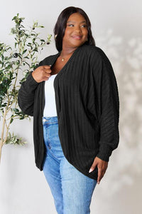 Basic Bae Full Size Ribbed Cocoon Cardigan - Happily Ever Atchison Shop Co.