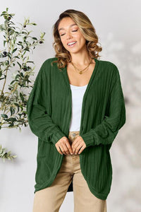 Basic Bae Full Size Ribbed Cocoon Cardigan - Happily Ever Atchison Shop Co.