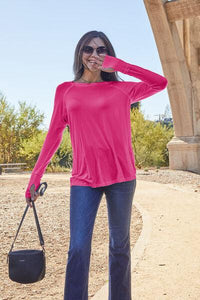 Basic Bae Full Size Round Neck Long Sleeve T-Shirt - Happily Ever Atchison Shop Co.