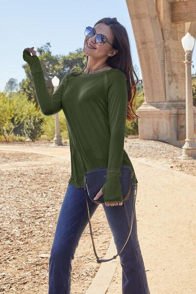 Basic Bae Full Size Round Neck Long Sleeve T-Shirt - Happily Ever Atchison Shop Co.